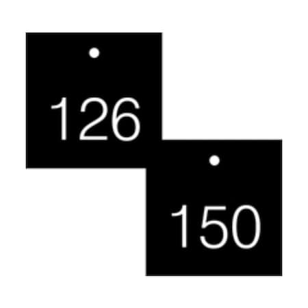 Accuform Engraved Numbered Tags, PF-Cardstock, 1/4 in H x 3-1/4 in W, 25 PK TDG375BK